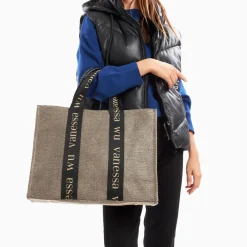 Sac Shopper Maisie Oversize Taupe Et Noir