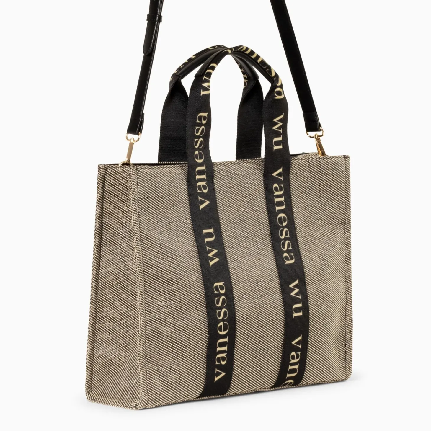 Sac Shopper Maisie Oversize Taupe Et Noir