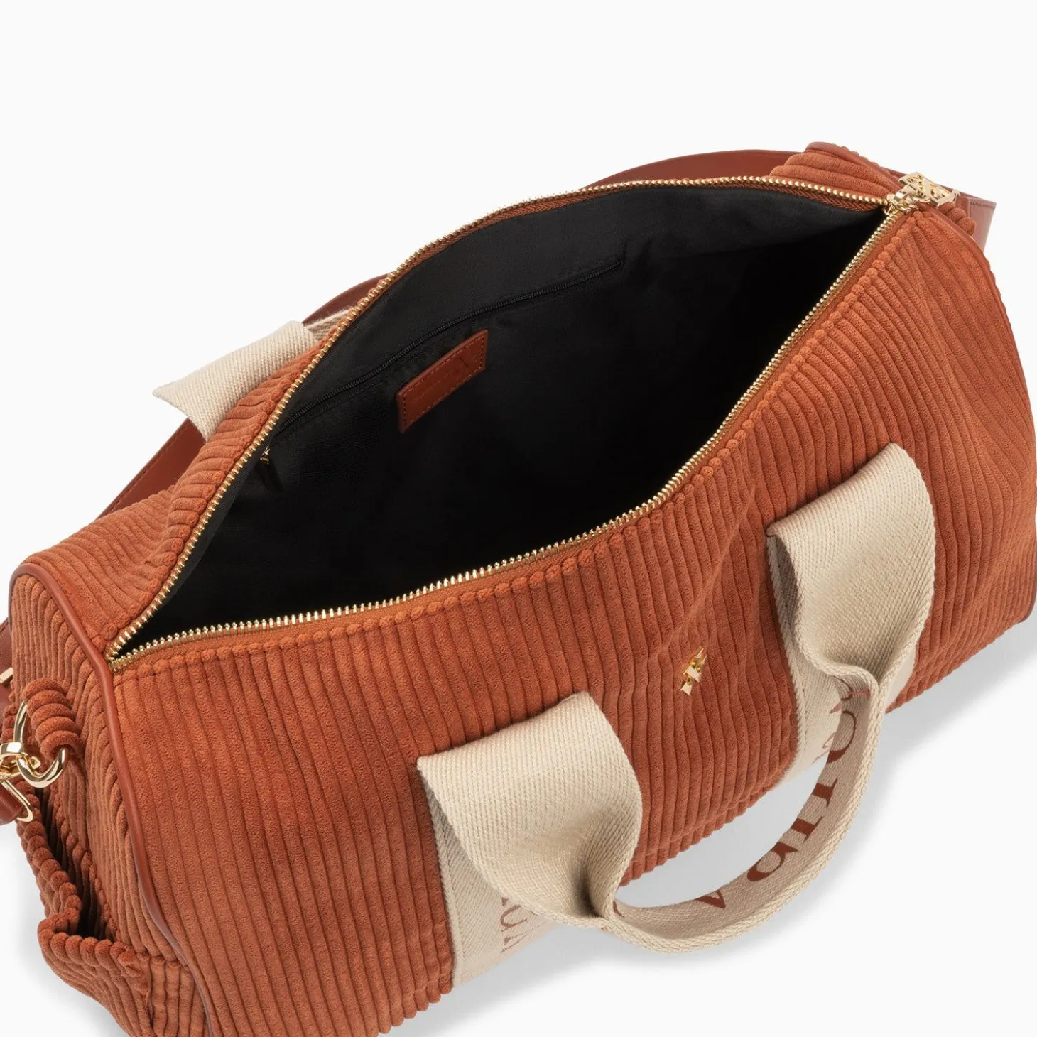 Sac Week-End Adrienne Brique En Velours Cotele