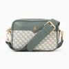 Sacoche Manelle Verte A Toile Monogramme