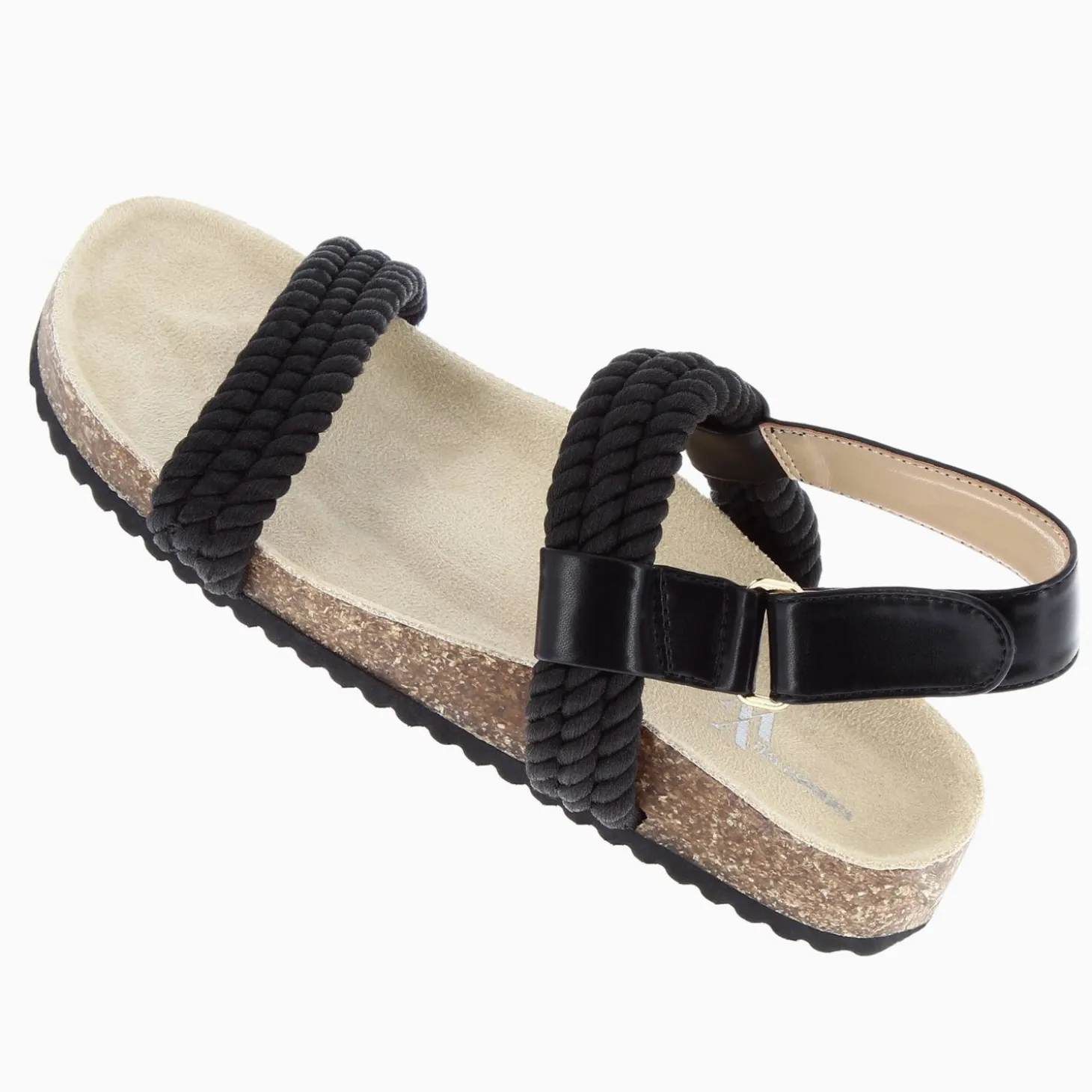 Sandales A Brides Hortense Noires En Cordes
