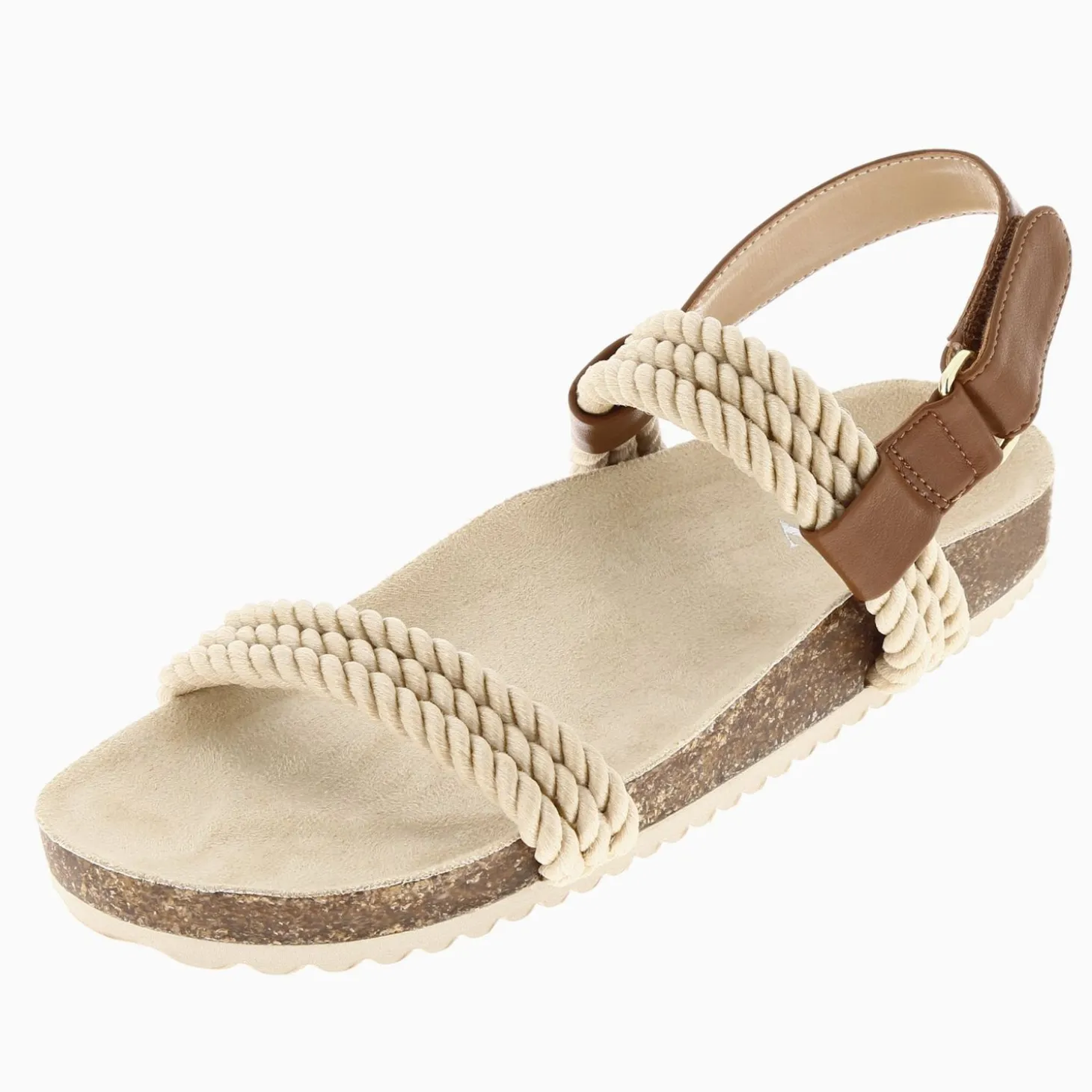 Sandales A Brides Hortense Beiges En Cordes