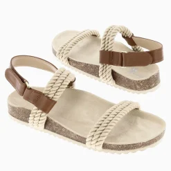 Sandales A Brides Hortense Beiges En Cordes