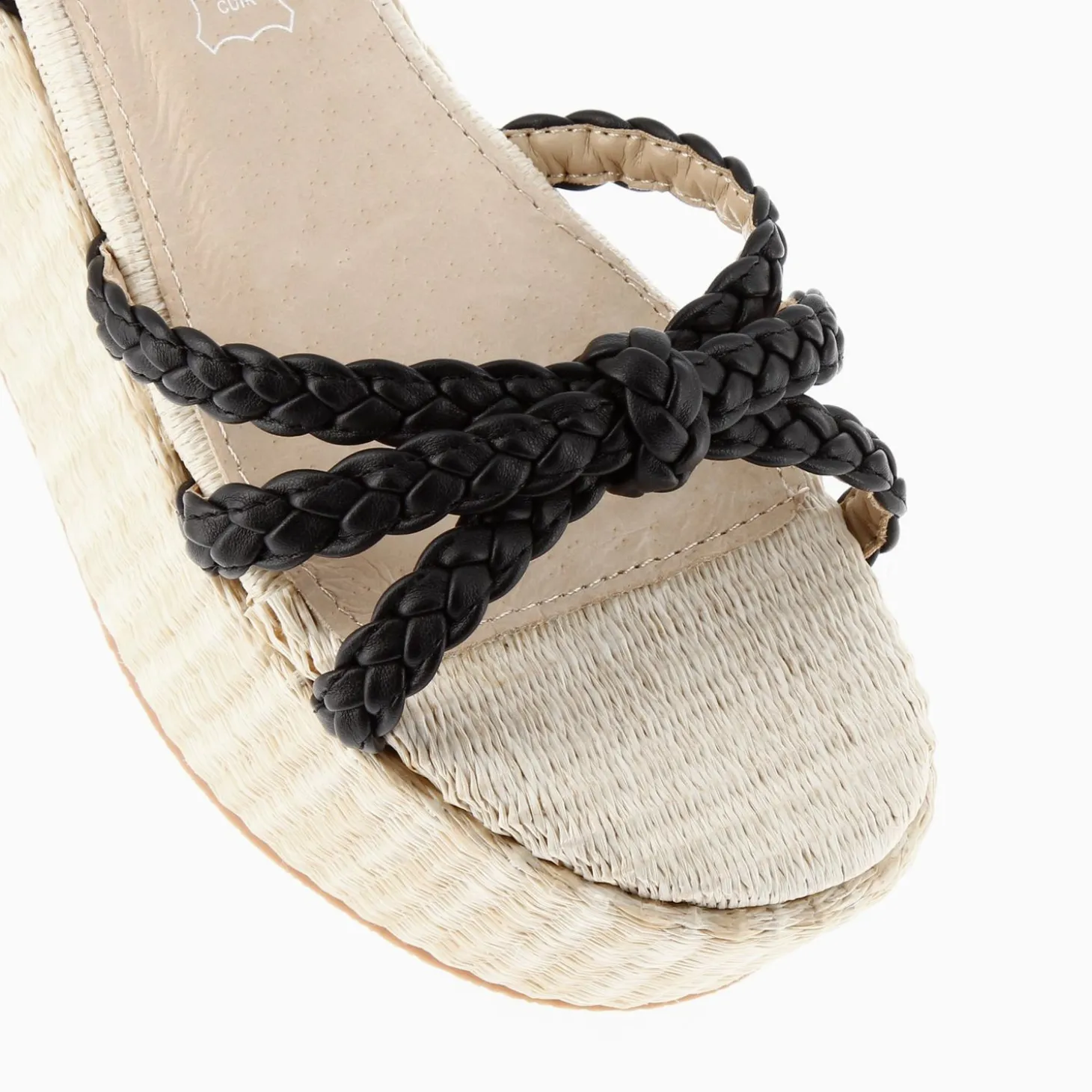 Sandales A Plateforme Et Brides Tressees Catalina Noires