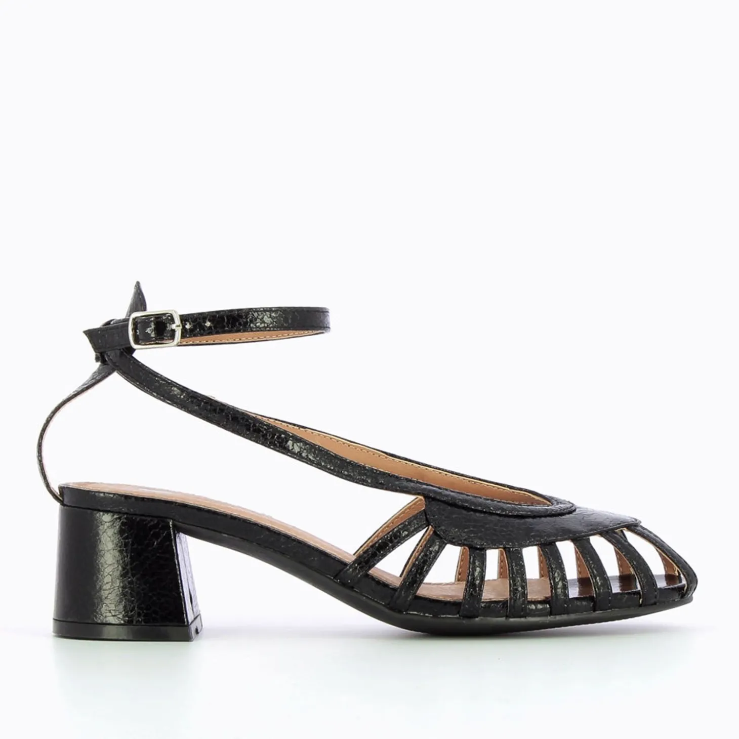 Sandales A Talon Ajourees Murielle Noires