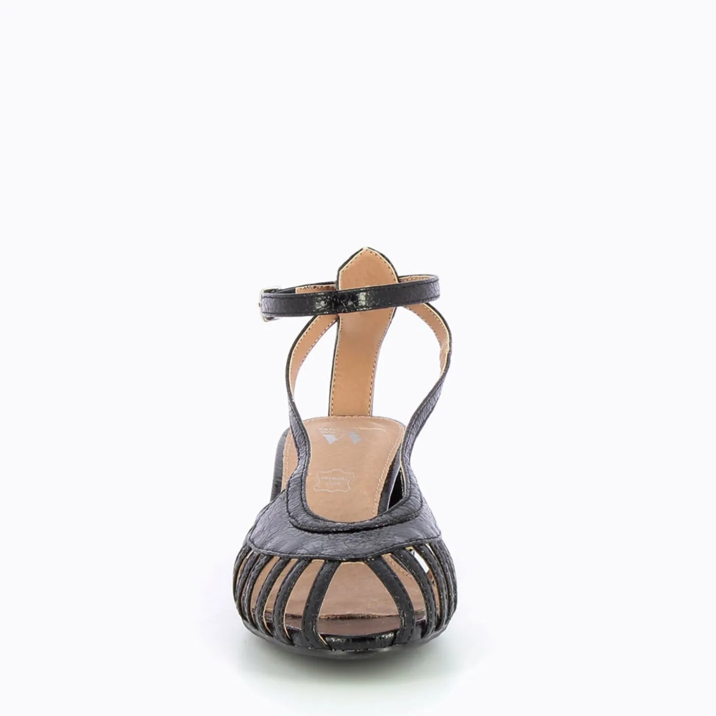 Sandales A Talon Ajourees Murielle Noires