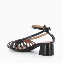 Sandales A Talon Ajourees Murielle Noires