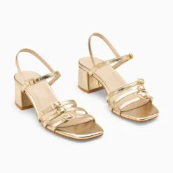 Sandales A Talon Alexandra Multibrides Or