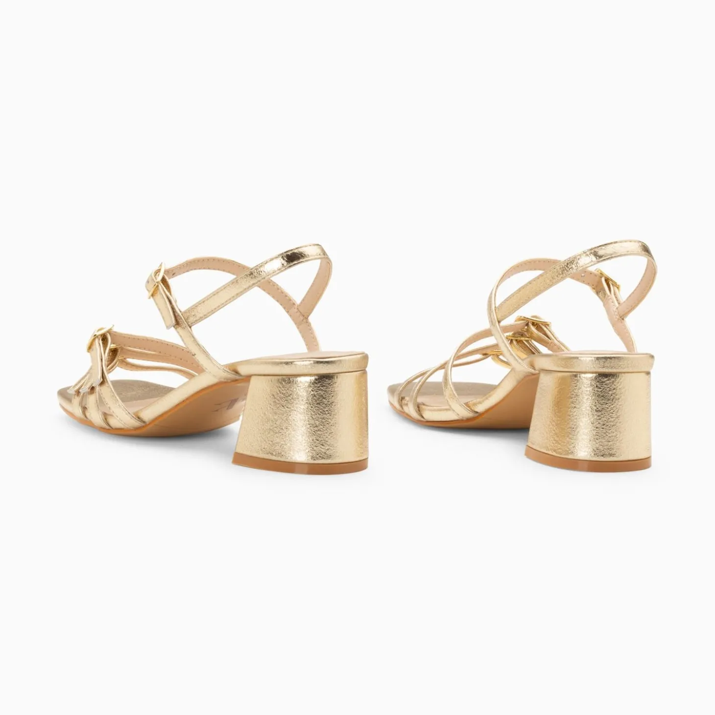 Sandales A Talon Alexandra Multibrides Or