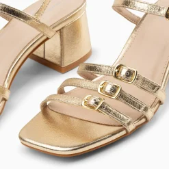 Sandales A Talon Alexandra Multibrides Or
