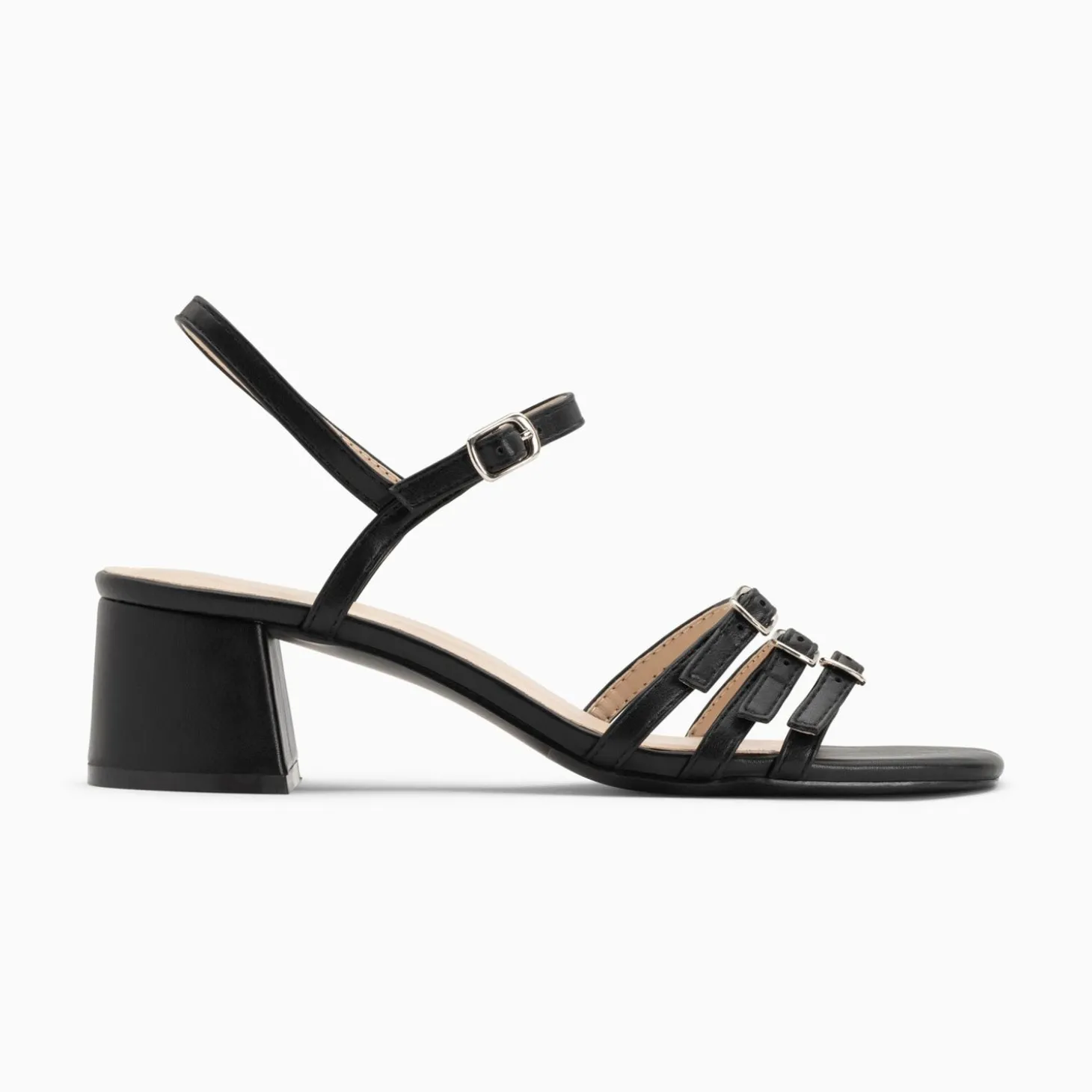 Sandales A Talon Alexandra Multibrides Noires
