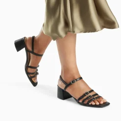 Sandales A Talon Alexandra Multibrides Noires