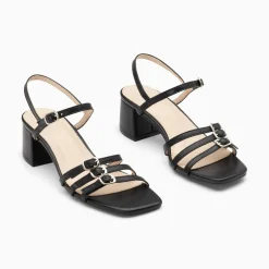 Sandales A Talon Alexandra Multibrides Noires