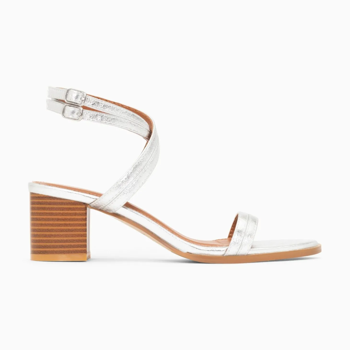 Sandales A Talon Bella Argent A Doubles Brides