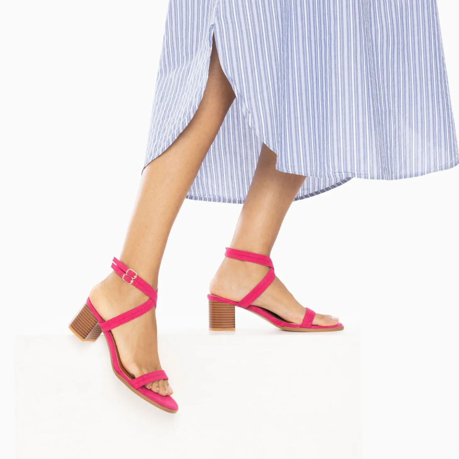 Sandales A Talon Bella Fuchsia A Doubles Brides
