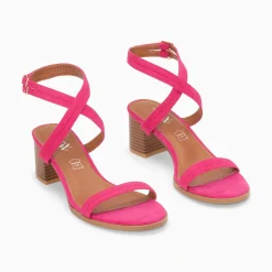 Sandales A Talon Bella Fuchsia A Doubles Brides