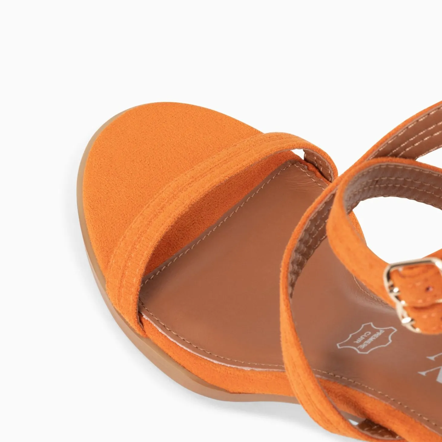 Sandales A Talon Bella Orange A Doubles Brides