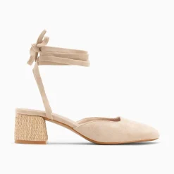 Sandales A Talon Inna Beiges A Lacets