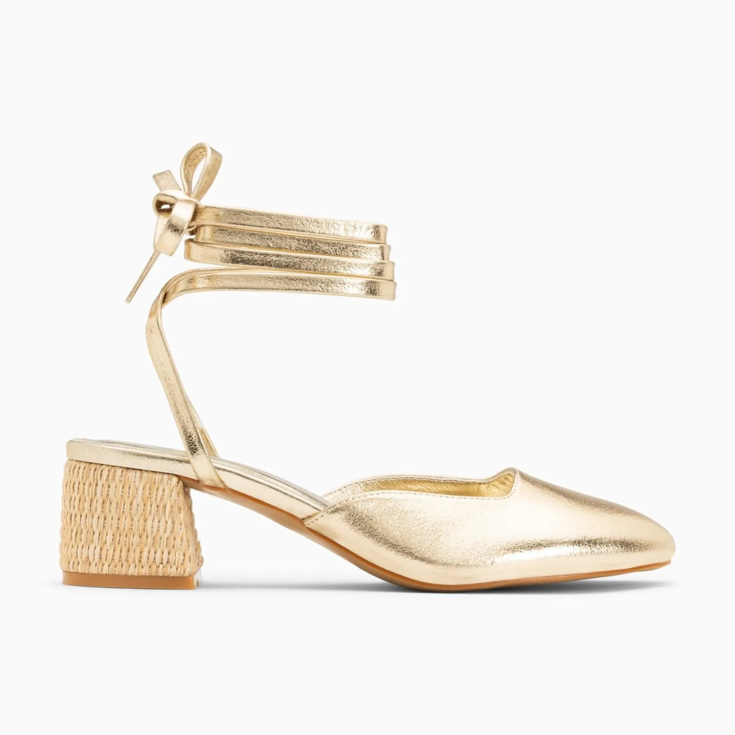 Sandales A Talon Inna Or A Lacets
