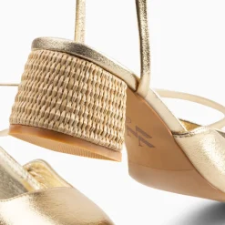 Sandales A Talon Inna Or A Lacets