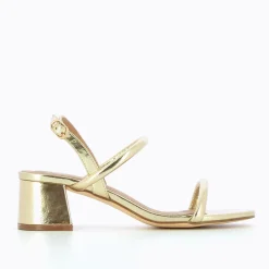Sandales A Talon Minimalistes Cynthia Or