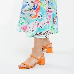 Sandales A Talon Minimalistes Oriane Orange