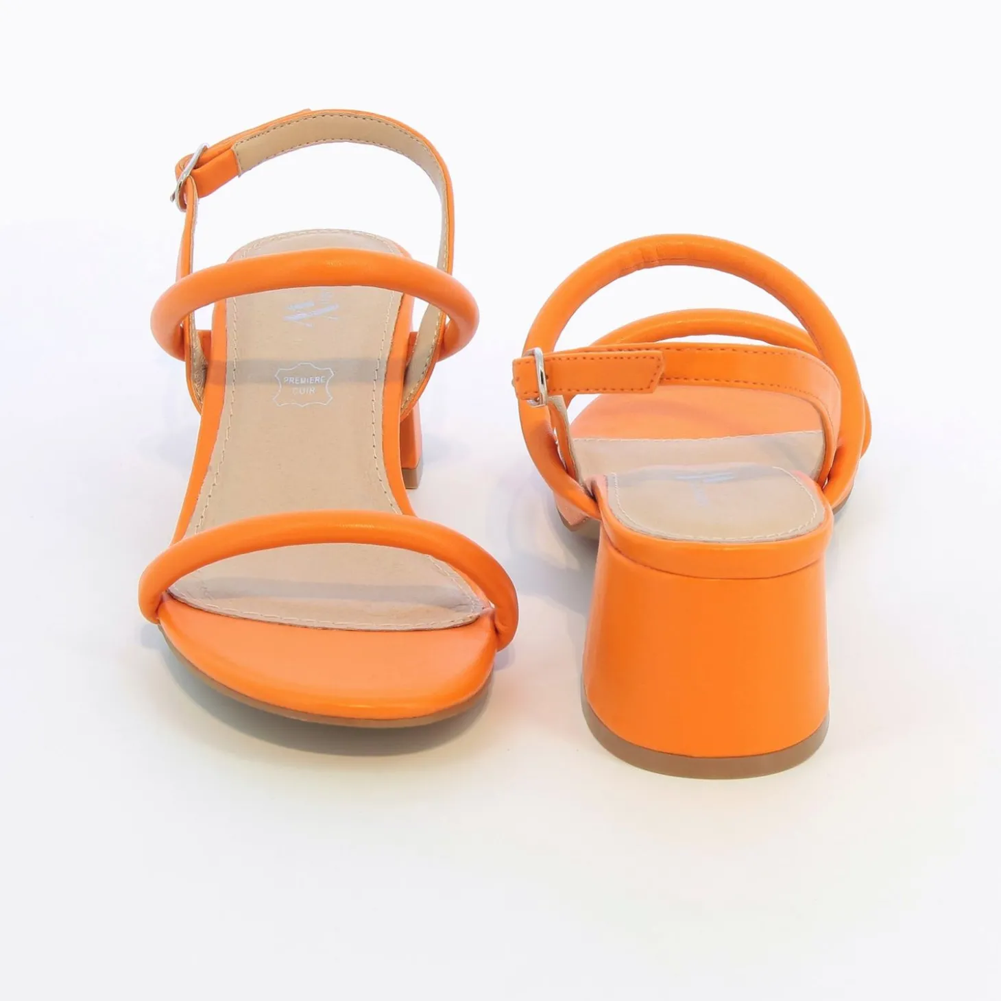Sandales A Talon Minimalistes Oriane Orange