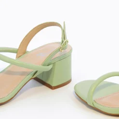 Sandales A Talon Minimalistes Oriane Vert Pastel