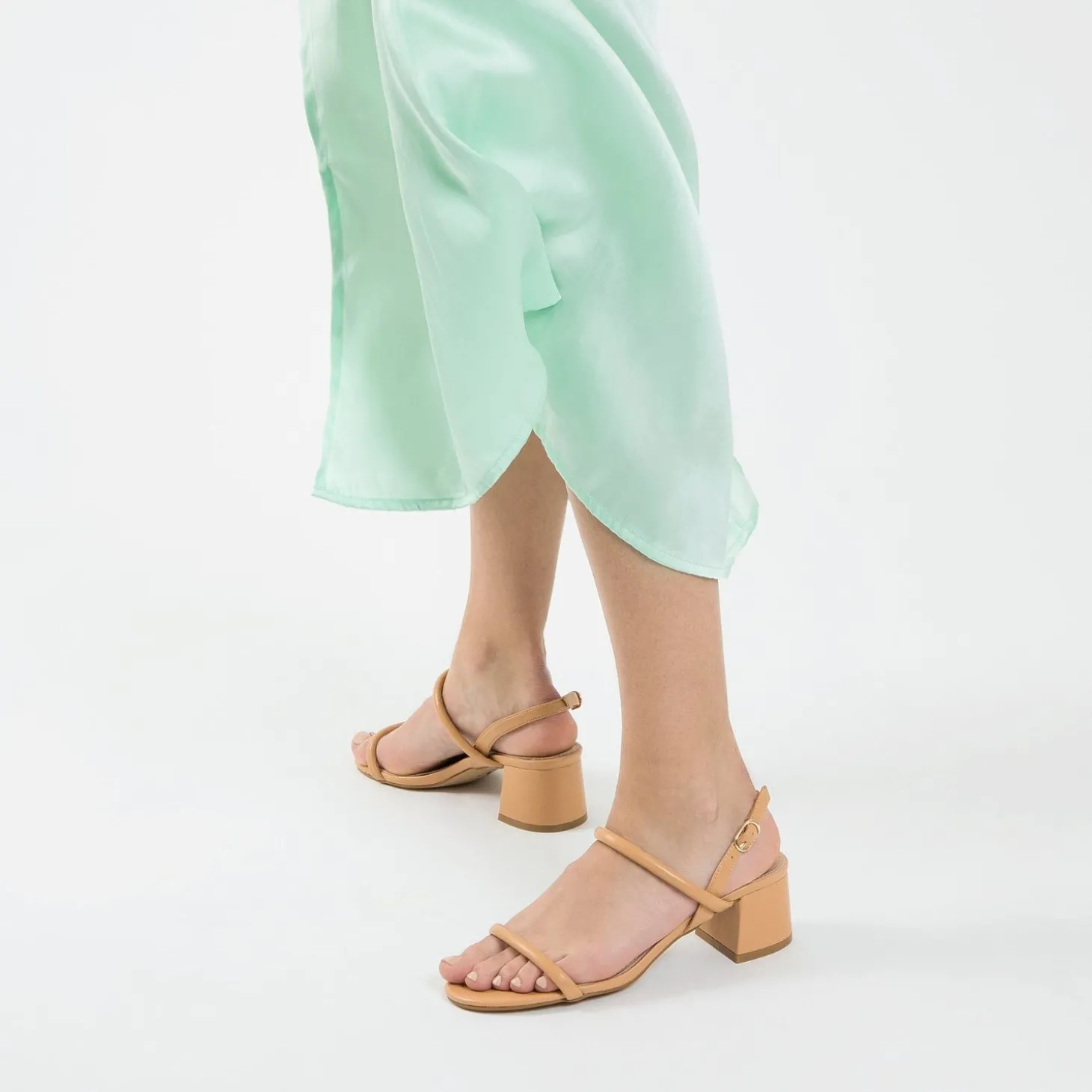 Sandales A Talon Minimalistes Oriane Caramel