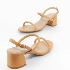 Sandales A Talon Minimalistes Oriane Caramel