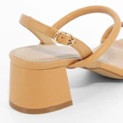 Sandales A Talon Minimalistes Oriane Caramel