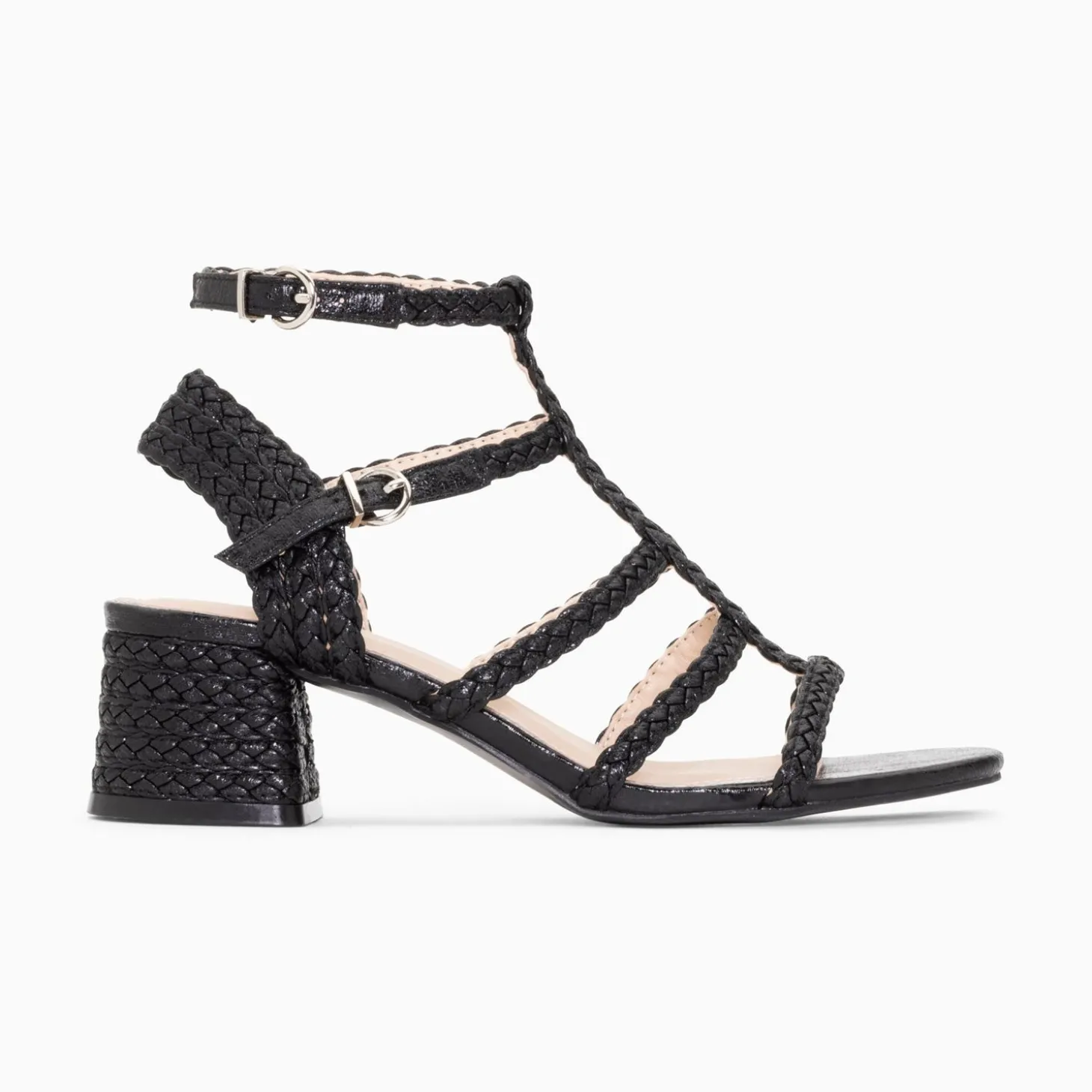 Sandales A Talon Tressees Claudia Noires