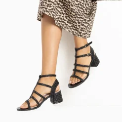 Sandales A Talon Tressees Claudia Noires
