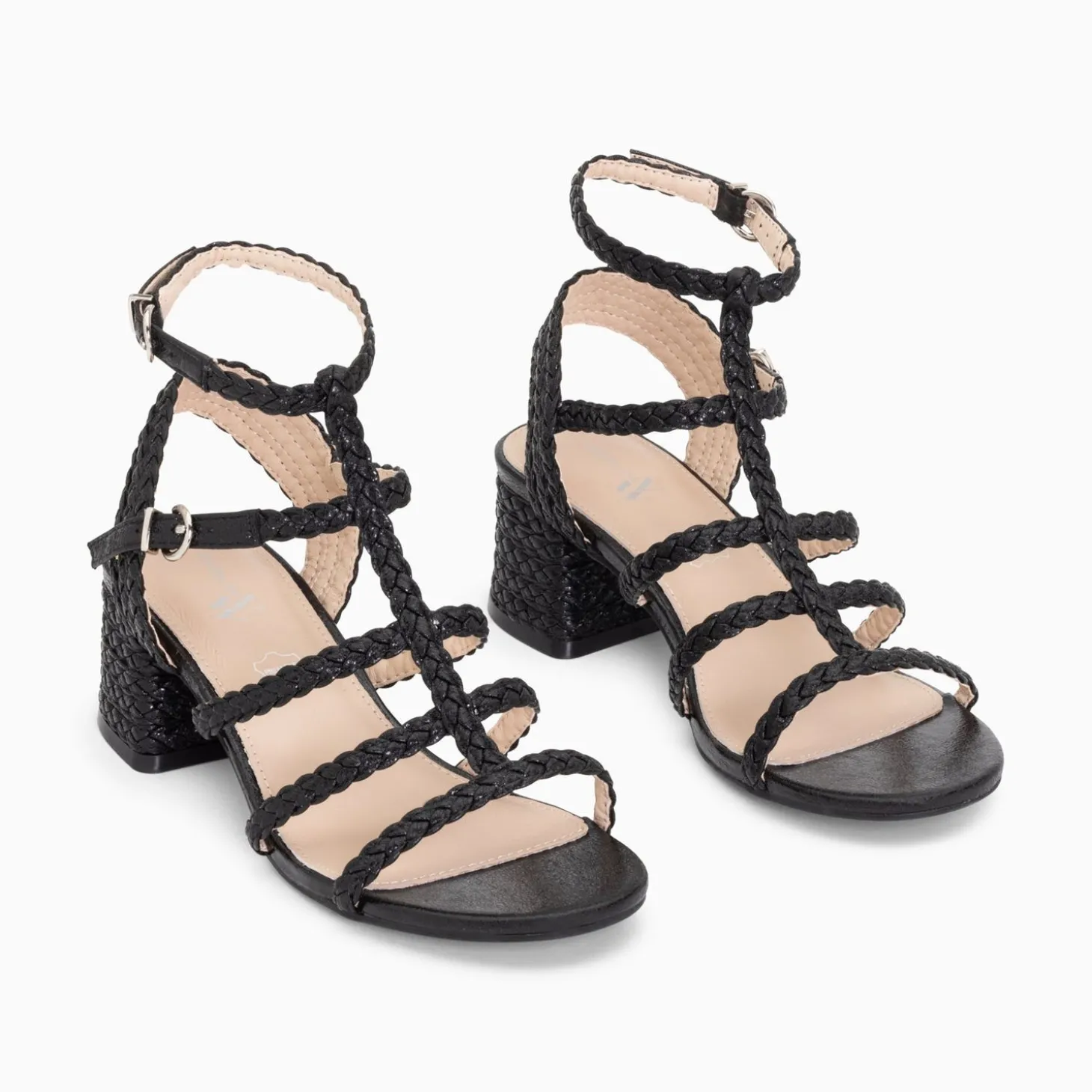 Sandales A Talon Tressees Claudia Noires