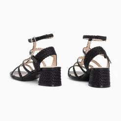 Sandales A Talon Tressees Claudia Noires
