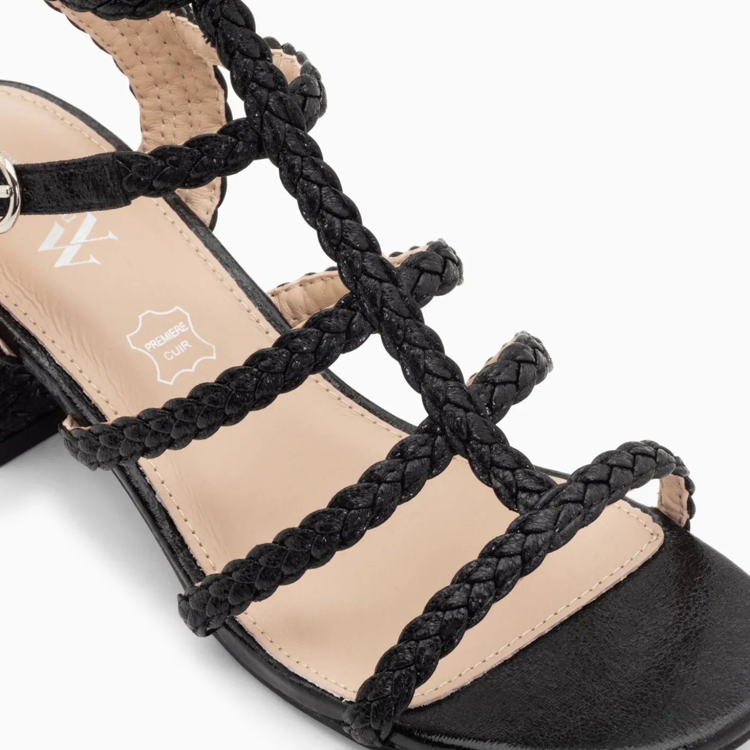 Sandales A Talon Tressees Claudia Noires