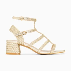 Sandales A Talon Tressees Claudia Or