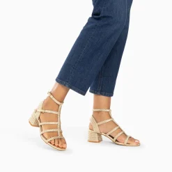 Sandales A Talon Tressees Claudia Or