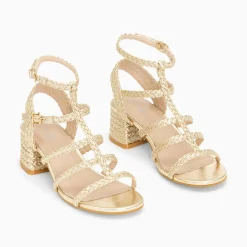 Sandales A Talon Tressees Claudia Or