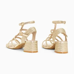 Sandales A Talon Tressees Claudia Or