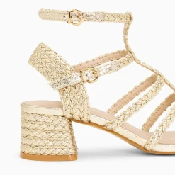 Sandales A Talon Tressees Claudia Or