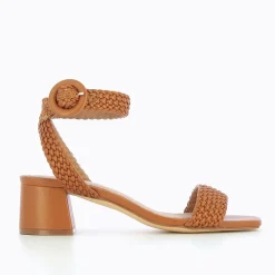 Sandales A Talon Tressees Emmeline Camel