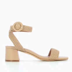 Sandales A Talon Tressees Emmeline Taupe Rose