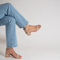 Sandales A Talon Tressees Emmeline Taupe Rose