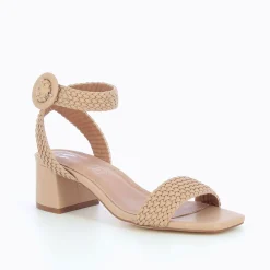 Sandales A Talon Tressees Emmeline Taupe Rose
