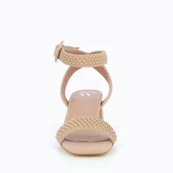 Sandales A Talon Tressees Emmeline Taupe Rose