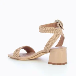Sandales A Talon Tressees Emmeline Taupe Rose