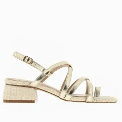 Sandales Amira Or A Semelle Effet Raphia