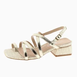 Sandales Amira Or A Semelle Effet Raphia