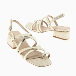 Sandales Amira Or A Semelle Effet Raphia